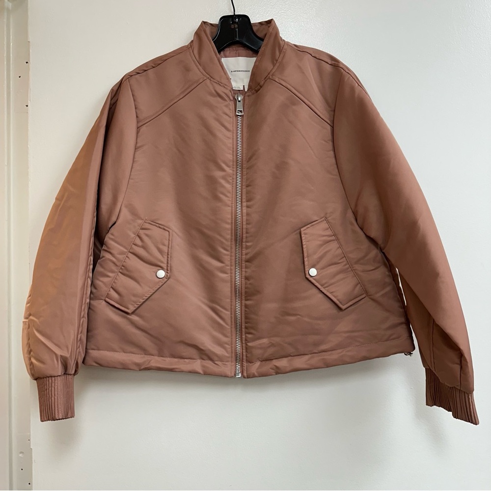 By Anthropologie '98 Bomber Jacket in Burlwood - Picture 3 of 6